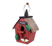 ibasenice Nichoir De Jardin en Suspendu Maison d'oiseaux Décorative Rouge Ornements Extérieurs Décoration De Jardin Amoureux des Oiseaux Garçon Et Filles Adultes