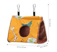 ibasenice Nichoir Suspendu pour Perroquet Coton Épais Maison Doiseau Chaude et Confortable Accessoire pour Cage à Oiseaux Hiver avec Crochet Facile à Installer Petit Modèle Jaune à Rond