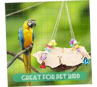 ibasenice Nid Oiseau Rotin Suspendu Balançoire pour Perroquet Jouet Naturel pour Oiseaux De Compagnie