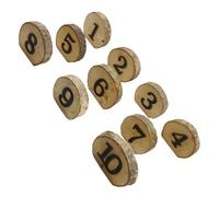 ibasenice Numéros de Table Mariage en Bois Rustiques 1 à 10 Écorce Naturelle, Lot de 10 Pièces Réutilisables pour Décoration de Table Réception et Banquet