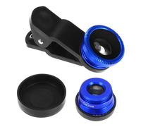 ibasenice Objectif Grand Angle 0,67x Bleu Lentille Macro et Fisheye à Angle Large pour Smartphones en Alliage D'aluminium, pour Photos Grand Angle et Gros Plans
