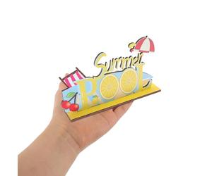 ibasenice Ornement en Bois Summer Rool Lettre Décorative Estivale, Décoration de Fête Hawaïenne Luau, Panneau de Table Tropical, Centre de Table Léger et Compact pour Événements D’été