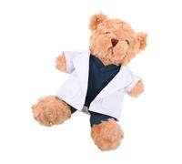ibasenice Ours Peluche Docteur Jouet Animal en Peluche Doux et Confortable Oreiller Décoratif Présent pour Étudiants Médecine Bureau Maison