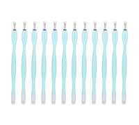 ibasenice Outil de Manucure 30pcs Double Tête pour Cuticules, Fourchette en Acier Inoxydable et Plastique Abs, Petite Taille Poignée Ronde Lisse, Accessoires pour Soin des Couleur Aléatoire