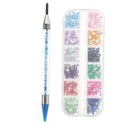 ibasenice Outil de Peinture de Perles Multifonction Kit pour Stylo à Dessin Diamant en Plastique et Métal avec 1 Boîte de pour Nail Art Décoration Bleu