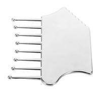 ibasenice Outil Gua Sha Métal Zinc pour Massage Scalp et Visage Peigne Ergonomique Sculptant Corps Portable pour Tête Cou Jambes et Bras Soulagement Stress