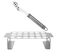 ibasenice Outils de Barbecue en Acier Inoxydable 2 Pièces, Vide-poivron Ergonomique et Grille à Piments, Accessoires pour Griller et Rôtir, pour Cuisses de Poulet Cuisine en Plein Air