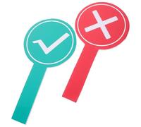 ibasenice Palettes de Réponse des Élèves Vertes en Carton Rigide Imperméables à Double Face Poignée, Outils de Vote Pratiques pour Évaluations en Classe, Lot de 2 Pièces