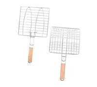 ibasenice Panier à Poisson Pliable 2Pcs Outils de Barbecue Extérieur Acier Inoxydable Poignée en pour Camping et Grillades et Réglable