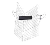 ibasenice Panier de Barbecue INOX Pliable avec Poignée Isolante Panier Grillade pour Steak Poisson et Légumes Camping et