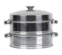 ibasenice Panier Vapeur en Acier Inoxydable 2 Niveaux avec Couvercle Argenté, Cuiseur Vapeur Multifonctionnel pour Petits Pains et Dim Sum, Cuisine et Restaurants