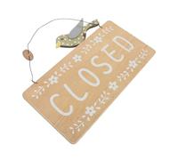 ibasenice Panneau Double Face Ouvert Fermé en Bois Orange 23,5x16,5cm Design Suspendu Rustique pour Décoration Intérieure de Magasin et Commerce