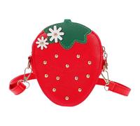 ibasenice Paquet Bandoulière Garçon et Filles Forme Fraise Rouge Porte-Monnaie Kawaii Réglable Petite Bourse Fruitée pour Fille Paquet à Main Pratique pour Sorties et Shopping