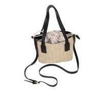 ibasenice Paquet Bandoulière Tissé à La Main Pour Femmes, Paquet Seau Petit Format, Paille Naturelle, Noir, Polyvalent Plage Et Sorties, Léger Et Pratique, Style Bohème Élégant