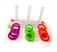 ibasenice Parrot Ring Toss Toy Educational Interactive Playing Toy for Small Birds Safe Material Fun Training Game for Cockatiels Parakeets and Conures Rings