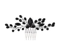 ibasenice Peigne à Cheveux Accessoire Élégant Léger et Facile à Insérer Noir en Alliage de Zinc et Zircon lors de Mariage ou Halloween pour Mariée et Demoiselle D'honneur