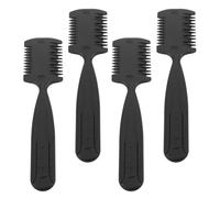 ibasenice Peigne à Rasoir Texturisant 4pcs pour Salon et Domicile Poignée Ergonomique Confortable en Plastique et Métal, Outil Professionnel pour Femmes