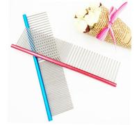 ibasenice Peigne De Toilettage Pour Chien Inox Solide à Dents Fines Grosse Taille Bleu, Élimination Des Poils Tiques, Accessoire Professionnel Pour Soins Et Nettoyage Chien Quotidien