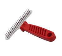 ibasenice Peigne Démêloir Chien Acier Inoxydable avec Manche Ergonomique Antidérapant Outil de Toilettage pour Poils Longs Brosse de Nettoyage pour Animaux