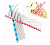 ibasenice Peigne Inox pour Chien Taille L Bleu Dents Arrondies Confortables pour Peau Outil de Toilettage Poils Morts et Saletés Nettoyage Professionnel et Maison et Antirouille