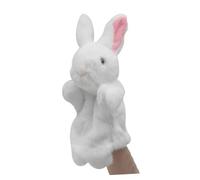 ibasenice Peluche Marionnette Main Lapin Blanc Peluche Douce pour Garçon Fille Interaction Parent-garçon Fille Cadeau