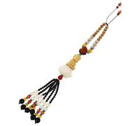 ibasenice Pendentif Bouddha Design Créatif et Chic en Bois Léger Perles, Décoration Suspendue Facile à Accrocher Style Rétro pour Voiture et Maison