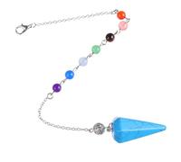 ibasenice Pendentif Conique Hexagonal en Cristal Naturel Bleu, Fine Finition Élégante, Accessoire de Contemplation pour Décoration de Cou Lors Pleine Lune