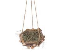 ibasenice Pendentif Nid D'oiseau Tissé De Paille Large Oiseau Nid Nids Pendaison Petit Balançoires Ornements Extérieurs Décoration Nichoir Décoratif Unique Faux Nids d'oiseaux Foins