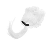 ibasenice Perruque Blanche Longue Bou pour Juge Avocat Costume Scène Cosplay Perruque Déguisement Homme Coiffe Fête Événement