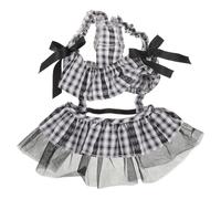 ibasenice Pet Formal Accessories Plaid Dog Dress with Bowknot Soft Puppy Outfit for Wedding Birthday and Dinner Party Celebrations