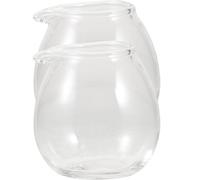 ibasenice Pichet à Lait en Verre 20ml Lot de 2, Surface Lisse et Design Simple, pour Café et Restaurant, Mini Récipient Multifonction Décoratif