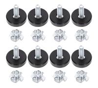 ibasenice Pieds de nivellement Robustes 12 pièces en Acier Carbone et PP, Pieds réglables avec Filetage 1/4-inch adaptés pour Lits et Tables