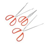 ibasenice Pinces à Homard Professionnelles Économie de Travail Lot de 3 en Acier Inoxydable Poignée Ergonomique Rouge, Outil de Ramassage de Déchets pour Poissons et Crabes