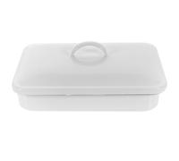 ibasenice Plaque de et Fêtes W nd 24x16 Cm en Émail Blanc Résistante la Chaleur Couvercle, Plat à Four pour Dîners en