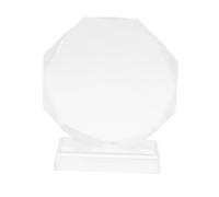 ibasenice Plaque de Récompense Octogonale Trophée Vierge Transparent Honneur et Excellence pour Reconnaissance Entreprise