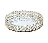 ibasenice Plateau à Bougie en Alliage et Verre pour Décoration Élégante | Miroir Nordique, Support Pratique, Finition Soignée, pour Dîner aux Chandelles, Présent de Crémaillère