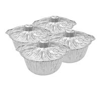 ibasenice Plateau de Barbecue Jetable en Fer-blanc 3000ml Couvercle, 4 Pièces, Léger et Facile à Ranger pour Griller en Extérieur