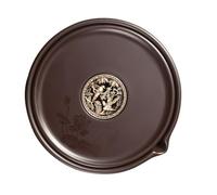 ibasenice Plateau de Service à Thé de Style Rétro Chinois en Plastique Marron Tapis de Théière Facile à Nettoyer, pour Hôtels et Salles de Yoga