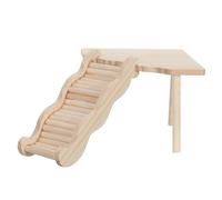 ibasenice Plateforme en Bois Couleur Kaki avec Échelle et Rampe d'escalade Facile à Assembler pour Petits Animaux pour Cage ou Zone de Repos des Hamsters et Souris