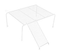 ibasenice Plateforme Poulailler Maillé avec Échelle Rack Perforé pour Poules Étagère Élevage Sécurisée pour Environnement Actif des Petits Animaux