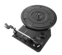 ibasenice Platine Vinyle Haut-Parleurs Intégrés, Plateau 200 MM, Aiguille de Tourne-Disque, Style Rétro Noir, Installation pour Remplacement, pour Amateurs de Musique Vintage et Décoration