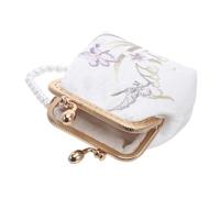 ibasenice Pochette Brodée Femme Sac Fleuri Pochette Porte Monnaie Brodé Sac à Monnaie Petite Trousse Maquillage avec Fermoir Joli Fleurie