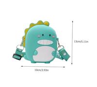 ibasenice Pochette de Rangement en Silicone pour Garçon et Filles Porte-Monnaie Vert Petit Format Dinosaures 3D Paquet Bandoulière Léger et Portable pour Balades et Sorties
