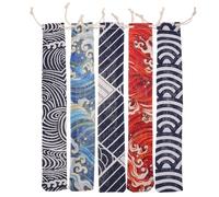 ibasenice Pochette de Rangement en Tissu pour Couverts et Baguettes, Cordon, Conçue pour Camping et Déplacements