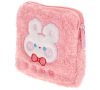 ibasenice Pochette Hygiénique Fermeture Éclair Pratique en Peluche Rose Rangement des Petits Objets, pour Serviettes Hygiéniques en Voyage