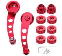 ibasenice Poignée de Porte en Aluminium Rouge pour Voiture, Manivelle de Lève-vitre Manuelle Compatible Portes Gauche et Droite, Kit de 1 Jeu Adaptateurs pour Accessoires Voiture