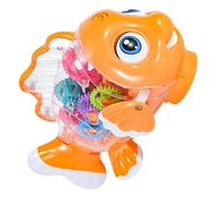 ibasenice Poisson Mécanique Lumineux pour Tout-Petits Ans Voiture à Rouages Transparente avec Lumières et Musique Stimule Coordination Main-œil Abs Résistant et Léger