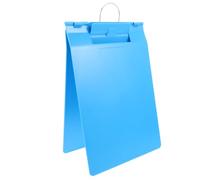 ibasenice Porte-bloc A4 pour Gestion des Dossiers et Couverture Rabattable en Plastique Bleu avec Crochet Suspendu et Stockage Sécurisé des Ordonnances en Cabinets et Bureaux