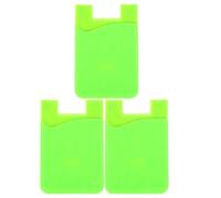 ibasenice Porte-Cartes Adhésif Téléphone, 3Pcs Silicone Vert Anti-dérapant | Support Dos Mobile pour Carte Bancaire ou Transport, Facile à Installer et Retirer sans Laisser de Traces sur L'Appareil