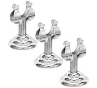 ibasenice Porte-cartes Support de Plaque 3 Pièces en Acier Inoxydable Argenté et Porte-menu Portable de Fourche Accordée pour Bureau et Fête D'anniversaire